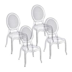 Baroni Home Set de 4 Sillas de Policarbonato Transparente,…