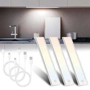 VEUWOLM 3 Piezas 20 cm Lámpara LED Armario con Sensor Movim…