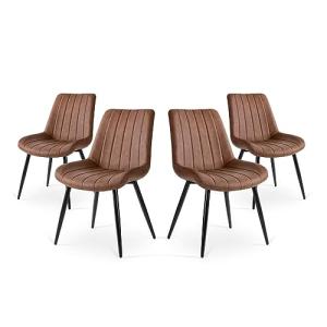 Mc Haus ENA Brown x4 - Pack de 4 sillas de Comedor, diseño…
