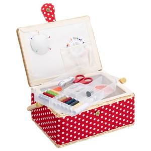 Navaris Costurero de Madera con 76 Accesorios - Caja de Cos…