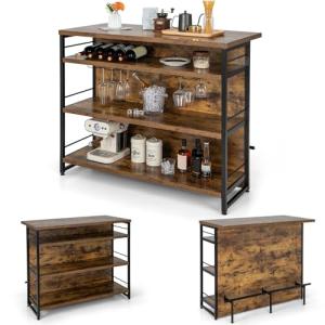 KOMFOTTEU Mesa Alta de Bar para Cocina, Mesa Barra de 4 Niv…