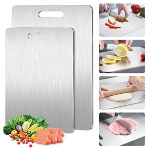 Tabla de Cortar de Titanio, 316 Tabla de Cocina Acero Inoxi…