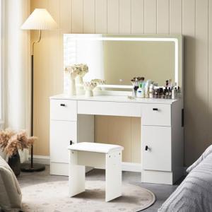 CLIPOP Tocador Grande con Espejo e iluminación Ajustable, M…