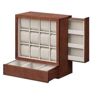 SONGMICS Caja para Relojes con 12 Ranuras, Expositor con Ve…