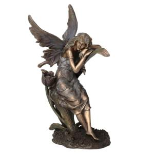 BY SIGRIS Origen Home Decor Figura Hada sentada Bronce | Fi…