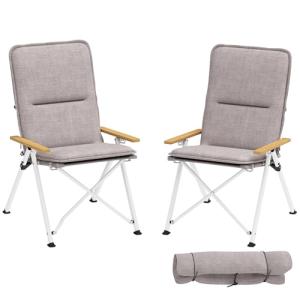 Outsunny 2 Sillas de Camping Plegables de Aluminio Sillas d…