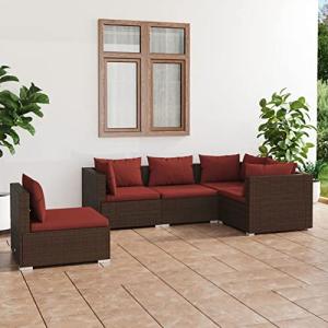 MOONAIRY Set Muebles de jardín 5 Piezas y Cojines, Muebles…