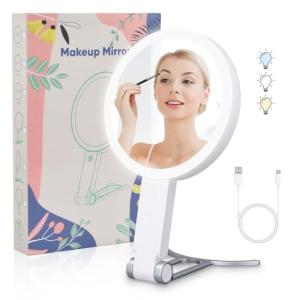 Espejo Maquillaje con Luz LED, Espejo Aumento 1X/20X, Portá…