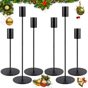 Snarflun Juego de 6 Candelabros para Velas, Portavelas de M…