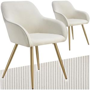 TecTake® Sillas de Comedor, Silla Acolchada con Tejido de P…