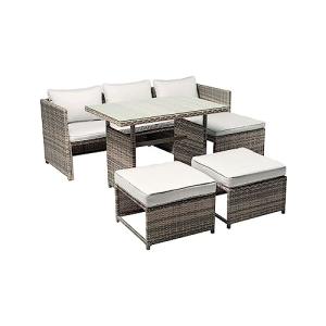 CONCEPTO FÁBRICA | Salón de jardín de 5 plazas de resina tr…