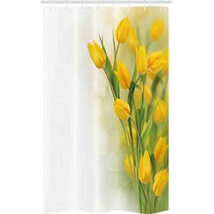 ABAKUHAUS Flor Amarilla Cortina para baño, Tulipanes románt…