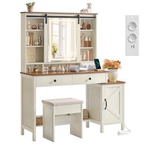 VASAGLE LIRY Colección - Tocador con Espejo y Luz, Mesa de…