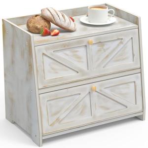 VEDECASA Panera de bambú, 2 estantes, para cocina, grande,…