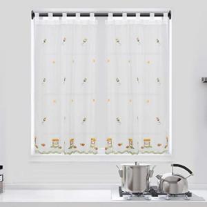 Dalina Textil - Cortina de Cocina Translúcido con Bordado,…