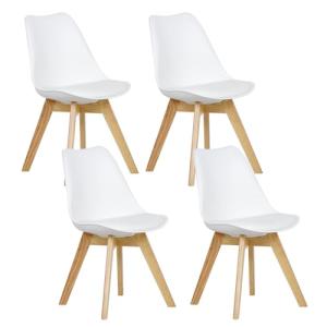 WOLTU 4X Sillas de Comedor Dining Chairs Silla Tower Madera…