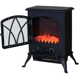 HOMCOM Chimenea Eléctrica 1000W/2000W Chimenea Decorativa c…