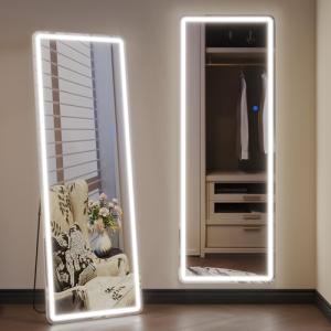 ZKIODV Espejo de pie de Cuerpo Completo con iluminación, Es…