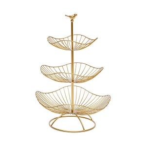 Aohuada Cesta de frutas de metal dorado con frutero para co…