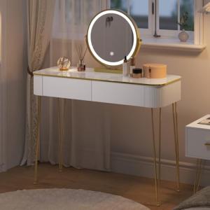 eSituro Tocador de Maquillaje con Luz, Tocador con Espejo,…