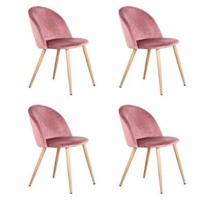 BenyLed Juego de 4 Sillas de Comedor Tapizadas Laterales co…
