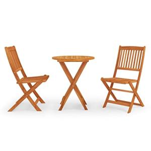 Vetnasa Set de Comedor de jardín Plegable 3 pzas Madera euc…