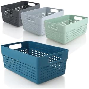 com-four® Juego de cestas de almacenamiento de 4 piezas - c…