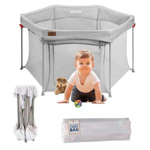 YUMBOT Parque infantil plegable, 135 x 135 cm, con puerta,…