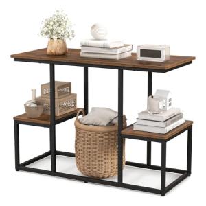 GOPLUS Mesa Consola Salón, 2 estantes laterales, almacenami…