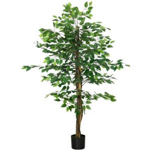 HOMCOM Ficus Artificial con Troncos Naturales 150 cm Planta…