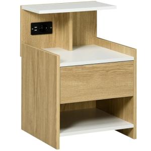 HOMCOM Mesita de Noche Moderna Mesilla de Noche con Puertos…