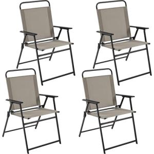 Yaheetech Conjunto de 4 Sillas Plegables Sillas para Exteri…