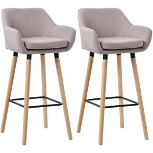 CLP Set De 2 Taburetes Grant Tapizados En Tela con Respaldo…