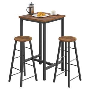 WOLTU Set Mesa de Bar y 2 uds. Taburete de Bar Muebles Coci…