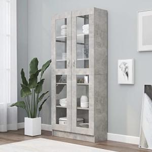 Homgoday Vitrina de Cristal, Vitrina de Salón Aparador,Apar…