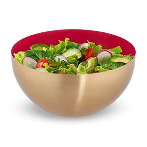 Relaxdays Servir Ensaladera Redonda Fiore Doro, Frutero Ace…