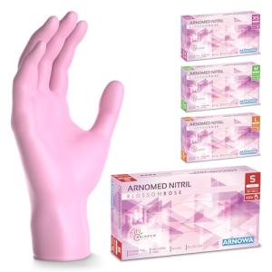 ARNOMED® Guantes nitrilo talla S Rosa [100 unidades] - Guan…