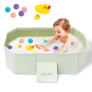 Bañera de bebé plegable, para niños pequeños con 5 bolas, 2…