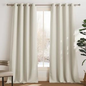 PONY DANCE Cortinas Beige Opacas Cortinas Salon 2 Piezas 14…
