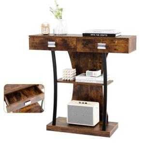LIFEZEAL Mesa Consola de Madera, Mesa recibidor con 3 Nivel…