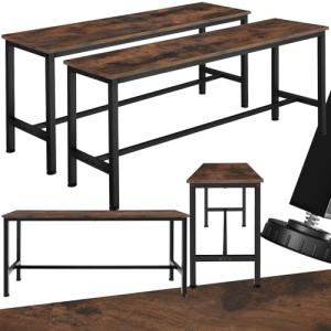 tectake® Juego de Dos Bancos Estilo Industrial, Banco Mader…