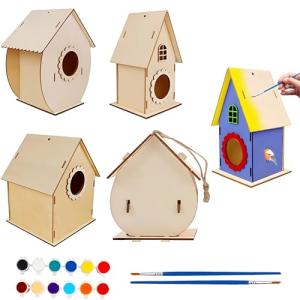JIAMIAN 4 Piezas Juego De Casa De Pájaros DIY, Nido De Pája…