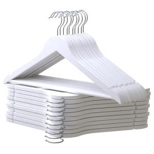 PORTENTUM Perchas de Madera, Set de 20, Blanco. Gancho Gira…