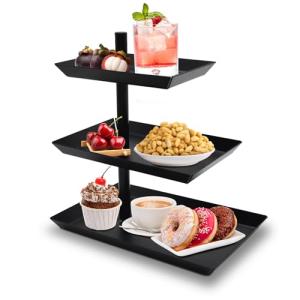 Kqpoinw Frutero de Tres Niveles, Estante Decorativo Girator…