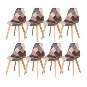 BenyLed Pack de 8 Sillas de Comedor Sillas de Patchwork de…