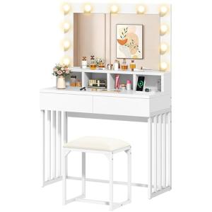 YITAHOME Tocador con Espejo y Taburete, Mesa de tocador con…