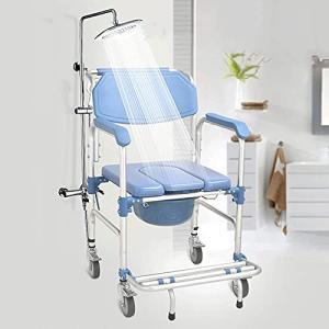 Silla con cómoda para ducha con ruedas, asiento de ducha ac…