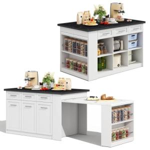 Huayz Isla de cocina multifuncional con 150 cm 96 cm, mesa…