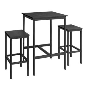 VASAGLE Mesa de Bar con Taburetes, Mesa Comedor con 2 Silla…