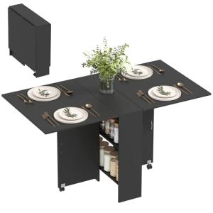 HOMCOM Mesa Plegable de Comedor Mesa de Cocina Plegable con…